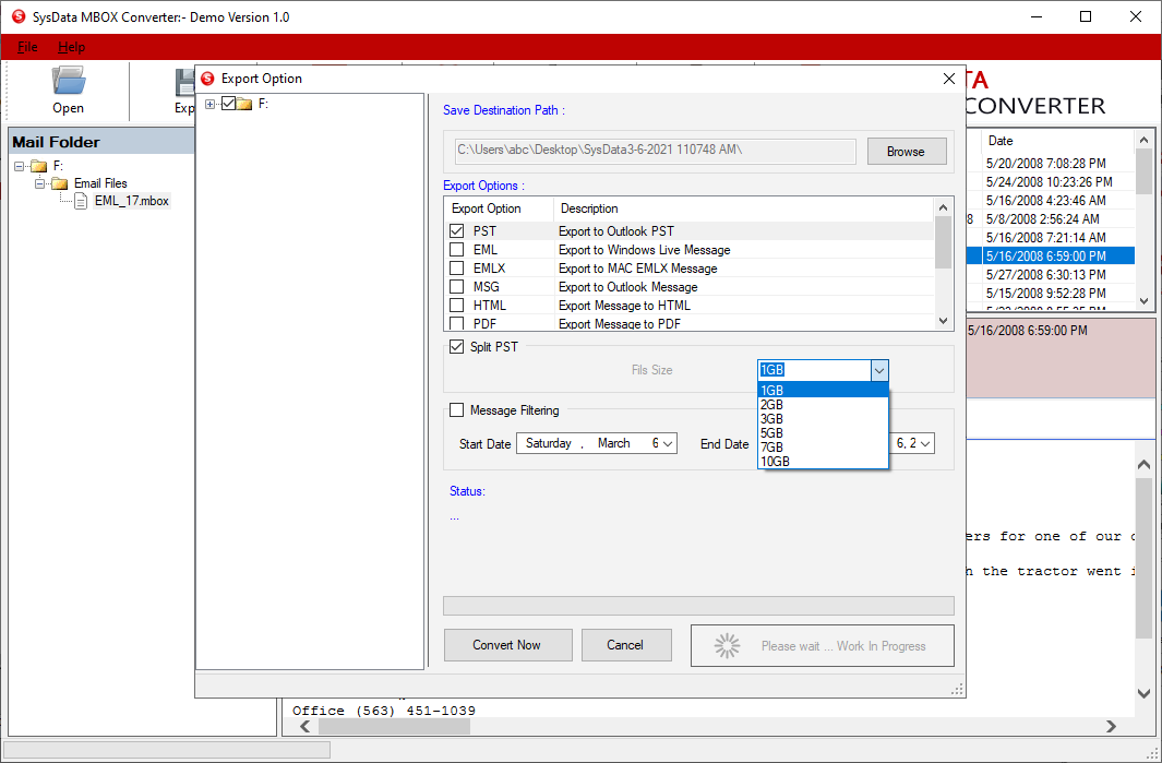 SysData MBOX Converter