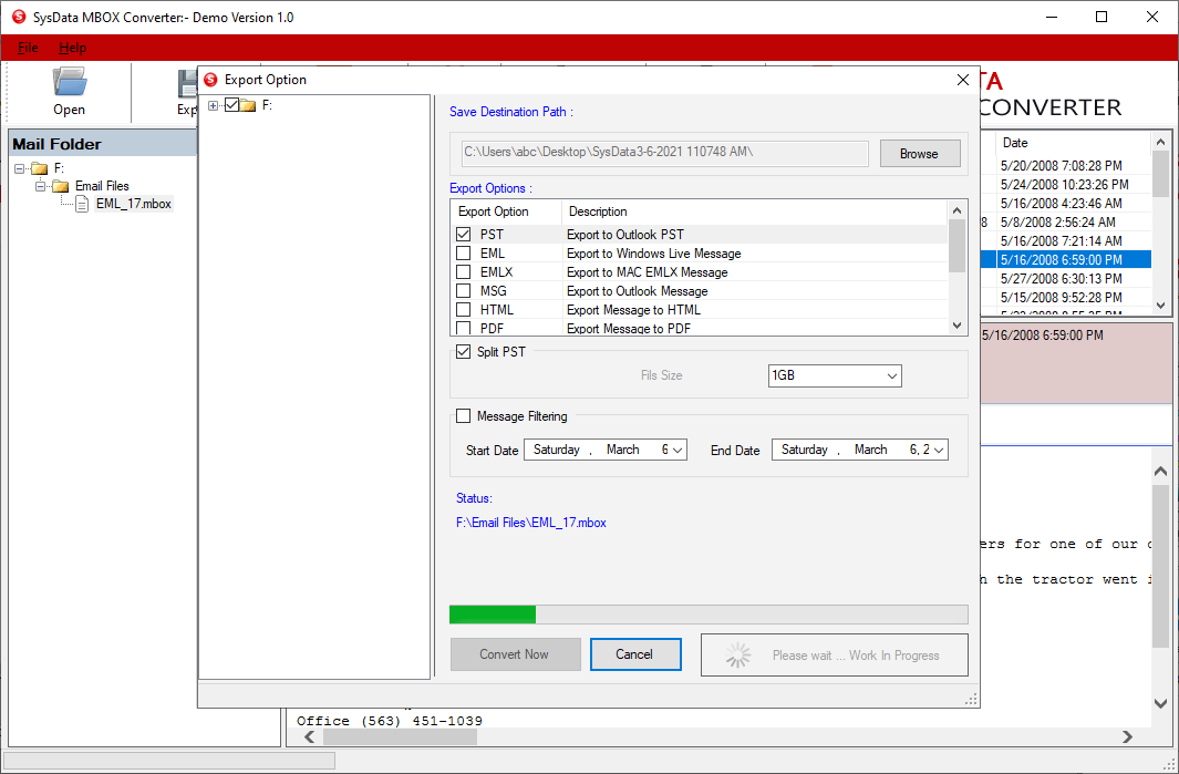 SysData MBOX Converter