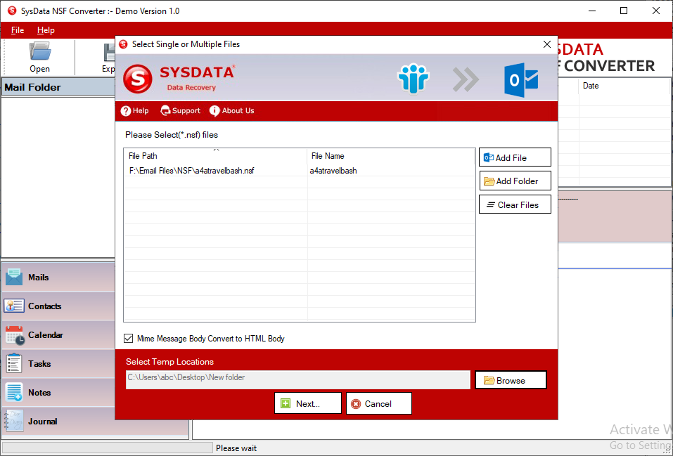 SysData NSF Converter