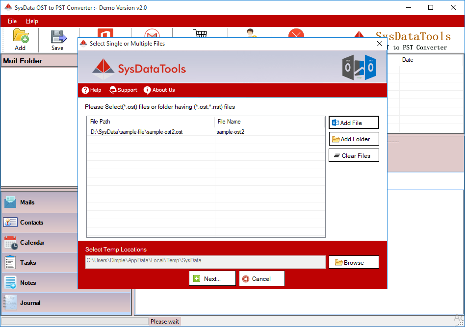 SysData OST to PST Converter