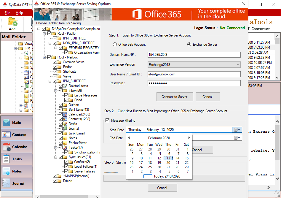 Import OST to Exchange Server Account