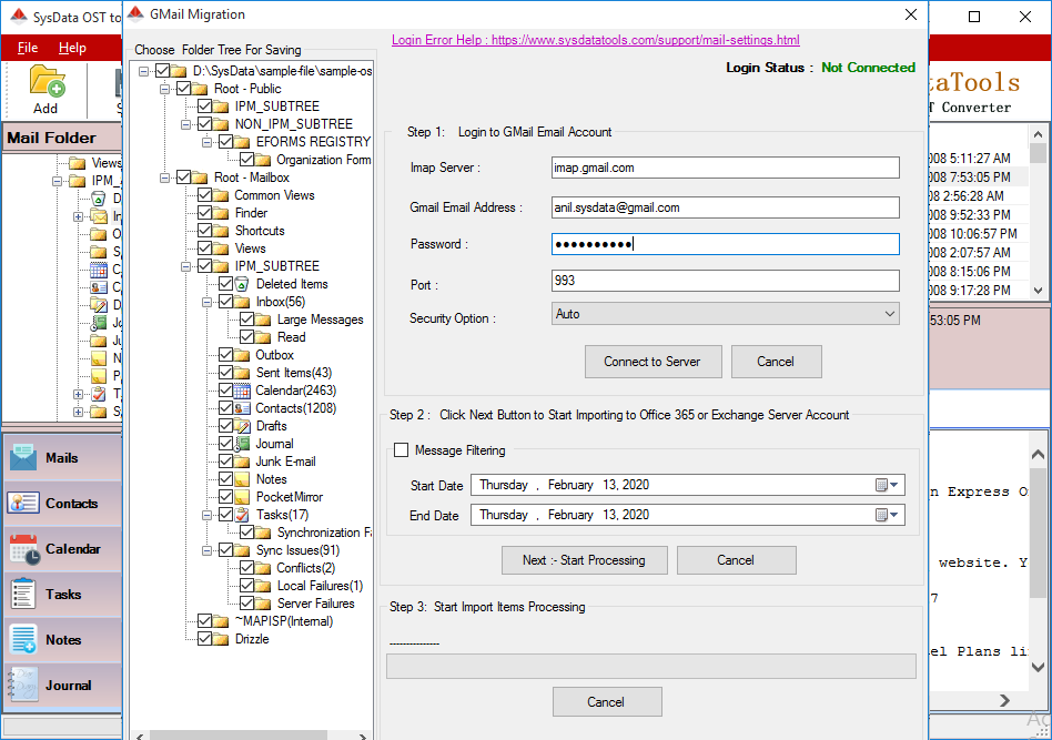 Import OST to Exchange Server Account